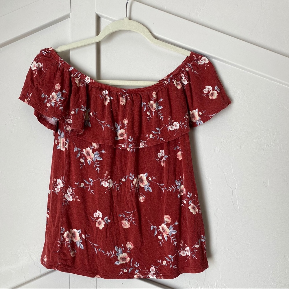 Off-the-shoulder floral top